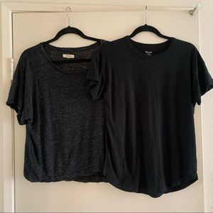 Two Madewell Size Medium Classic Black Tees